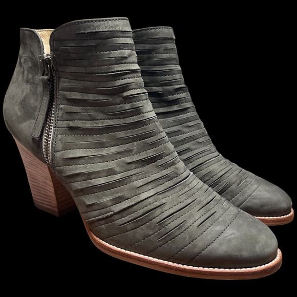 PAUL GREEN Malibu Green Nubuck Women's Size US 9 / UK 7 Sliced Zip Ankle Bootie - Picture 2 of 16